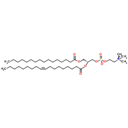 2-Oleoyl-1-palmitoyl-sn-glycero-3-phosphocholine structure, CAS 26853-31-6