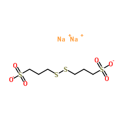 Bis-(sodium sulfopropyl)-disulfide structure, CAS 27206-35-5