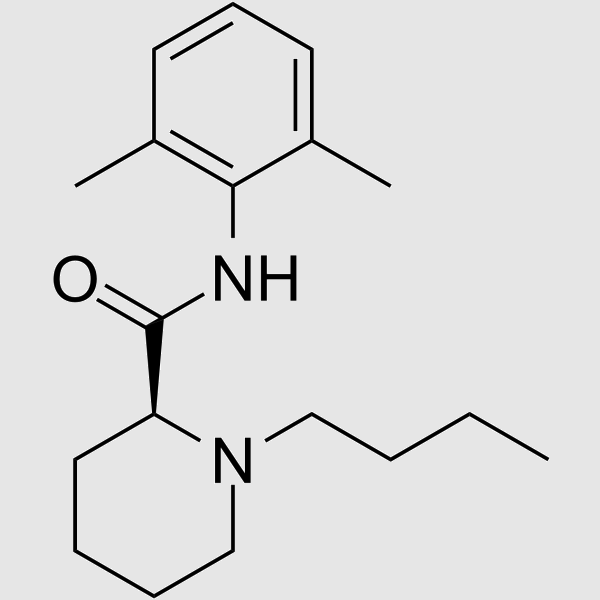 Levobupivacaine structure, CAS 27262-47-1