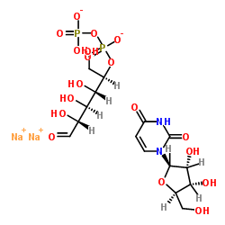 Uridine-5'-diphosphate disodium salt structure, CAS 27821-45-0