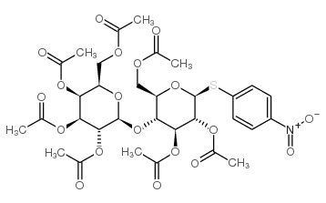 4-Nitrophenyl 4-O-(2,3,4,6-tetra-O-acetyl-beta-D-galactopyranosyl)-2,3,6-tri-O-acetyl-beta-D-thioglucopyranoside structure, CAS 27894-81-1