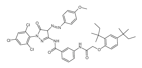 3-[[2-[2,4-Bis(2-methylbutan-2-yl)phenoxy]acetyl]amino]-N-[4,5-dihydro-4-(4-methoxyphenyl)diazenyl-5-oxo-1-(2,4,6-trichlorophenyl)-4H-pyrazol-3-yl]benzamide structure, CAS 28279-36-9