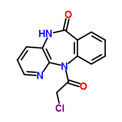 5,11-Dihydro-11-chloroacetyl-6H-pyrido[2,3-b][1,4]benzodiazepine-6-one structure, CAS 28797-48-0