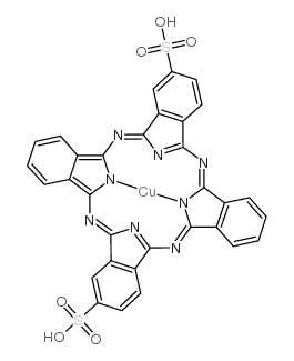 Copper phthalocyanine disulfonic acid structure, CAS 29188-28-1