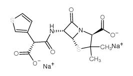 Ticarcillin sodium structure, CAS 29457-07-6
