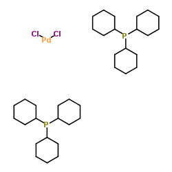 Dichlorobis(tricyclohexylphosphine)palladium(II) structure, CAS 29934-17-6