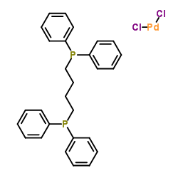1,4-Bis(diphenylphosphino)butane-palladium(II) chloride structure, CAS 29964-62-3