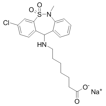 Tianeptine sodium salt structure, CAS 30123-17-2