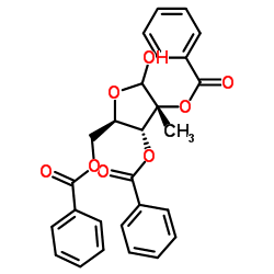 2,3,5-Tri-O-benzoyl-2-C-methyl-D-ribofuranose structure, CAS 30361-17-2