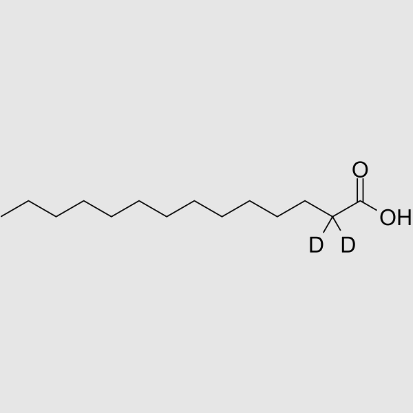 Tetradecanoic-2,2-D2 acid structure, CAS 30719-21-2
