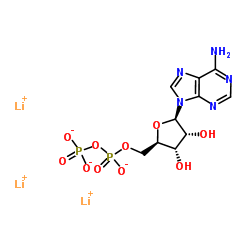 Adenosine-5'-diphosphate trilithium salt structure, CAS 31008-64-7