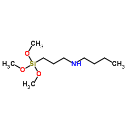 N-(3-(Trimethoxysilyl)propyl)butylamine structure, CAS 31024-56-3