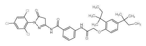 3-(2-(2,4-Di-tert-pentylphenoxy)acetamido)-N-(5-oxo-1-(2,4,6-trichlorophenyl)-2-pyrazolin-3-yl)benzamide structure, CAS 31188-91-7