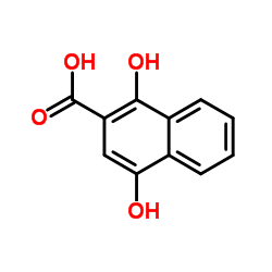 1,4-Dihydroxy-2-naphthoic acid structure, CAS 31519-22-9