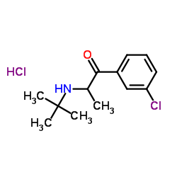 Bupropion hydrochloride structure, CAS 31677-93-7