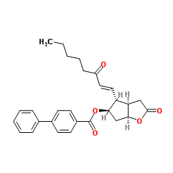 [1,1'-Biphenyl]-4-carboxylic acid (3aR,4R,5R,6aS)-hexahydro-2-oxo-4-[(1E)-3-oxo-1-octenyl]-2H-cyclopenta[b]furan-5-yl ester structure, CAS 31753-00-1