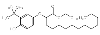 Ethyl 2-(3-tert-butyl-4-hydroxyphenoxy)tetradecanoate structure, CAS 31994-60-2