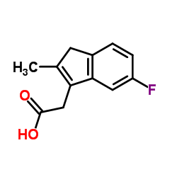 (5-Fluoro-2-methyl-1H-inden-3-yl)acetic acid structure, CAS 32004-66-3