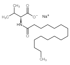 Sodium N-hexadecanoyl-L-valinate structure, CAS 32190-54-8
