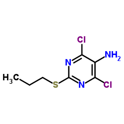 4,6-dichloro-2-propylthiopyrimidine-5-amine structure, CAS 145783-15-9