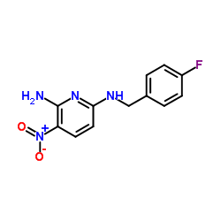 2-Amino-3-nitro-6-(4-fluorobenzylamino)pyridine structure, CAS 33400-49-6