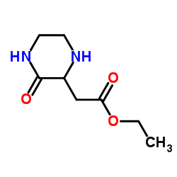 Ethyl 2-(3-oxopiperazin-2-yl)acetate structure, CAS 33422-35-4