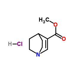 1-Azabicyclo[2.2.2]oct-2-ene-3-carboxylic acid methyl ester hydrochloride structure, CAS 33630-87-4