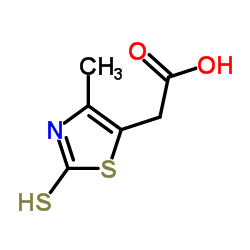 2-Mercapto-4-methyl-5-thiazoleacetic acid structure, CAS 34272-64-5