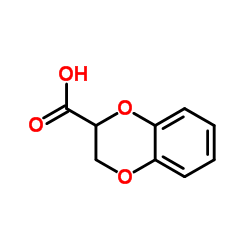 1,4-Benzodioxane-2-carboxylic acid structure, CAS 34385-93-8
