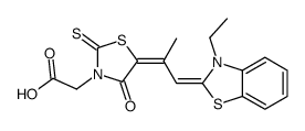 [5-[2-(3-Ethyl-3H-benzothiazol-2-ylidene)-1-methylethylidene]-4-oxo-2-thioxothiazolidin-3-yl]acetic acid structure, CAS 34431-79-3