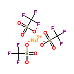 Neodymium(III) trifluoromethanesulfonate structure, CAS 34622-08-7