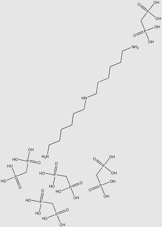 Bis(hexamethylene)triaminepenta(methylenephosphonic acid) structure, CAS 34890-00-1