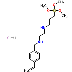 3-(N-Styrylmethyl-2-aminoethylamino)-propyltrimethoxysilane hydrochloride structure, CAS 34937-00-3