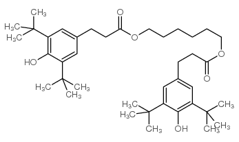 Hexamethylene bis[3-(3,5-di-tert-butyl-4-hydroxyphenyl)propionate] structure, CAS 35074-77-2