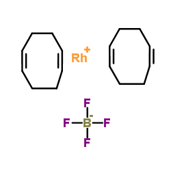 Bis(1,5-cyclooctadiene)rhodium(I) tetrafluoroborate structure, CAS 35138-22-8