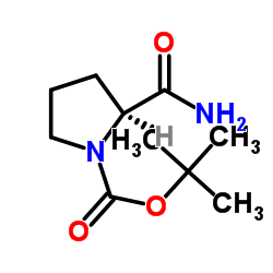 D-1-N-Boc-prolinamide structure, CAS 35150-07-3