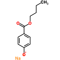 Butylparaben sodium salt structure, CAS 36457-20-2