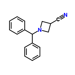 1-Benzhydrylazetane-3-carbonitrile structure, CAS 36476-86-5