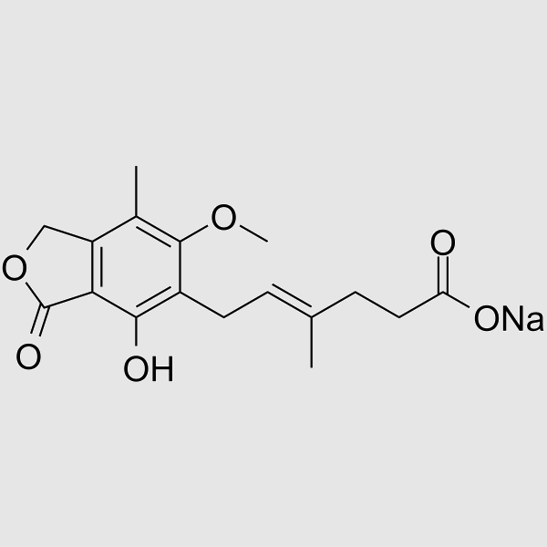 Sodium mycophenolate structure, CAS 37415-62-6