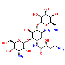 Amikacin structure, CAS 37517-28-5