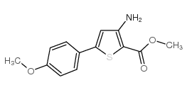 3-Amino-5-(4-methoxyphenyl)thiophene-2-carboxylic acid methyl ester structure, CAS 37572-23-9