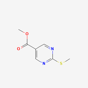 Methyl 2-(methylthio)pyrimidine-5-carboxylate structure, CAS 38275-41-1