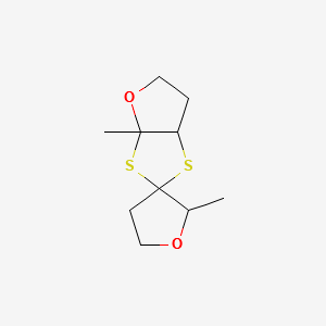 Hexahydro-2'3a-dimethylspiro[1,3-dithiolo[4,5-b]furan-2,3'(2'H)-furan] structure, CAS 38325-25-6