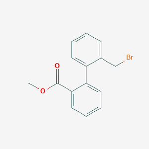 2'-(Bromomethyl)-[1,1'-biphenyl]-2-carboxylic acid methyl ester structure, CAS 38399-65-4