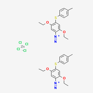 2,5-Diethoxy-4-[(4-methylphenyl)thio]-benzenediazonium tetrachlorozincate structure, CAS 38656-51-8