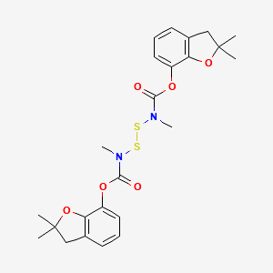 Dithiobis(methylcarbamic acid) bis(2,3-dihydro-2,2-dimethyl-7-benzofuranyl) ester structure, CAS 39995-74-9