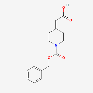 1-Cbz-Piperidin-4-ylidene-acetic acid structure, CAS 40113-03-9