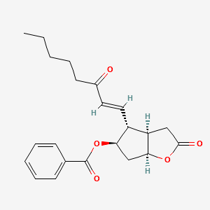 5-Benzoyloxy-3,3a,4,5,6,6a-hexahydro-4-(3-oxo-1-octenyl)-2H-cyclopenta[b]furan-2-one structure, CAS 40834-86-4