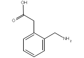 2-Aminomethylphenylacetic acid structure, CAS 40851-65-8
