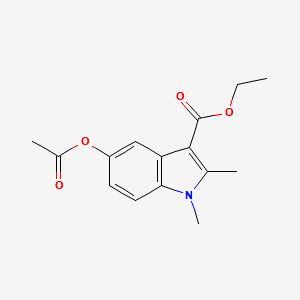 Ethyl 5-acetyloxy-1,2-dimethylindole-3-carboxylate structure, CAS 40945-79-7